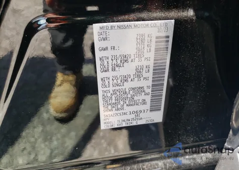 2024 Nissan Murano Sl from USA, damaged, VIN 5N1AZ2CS3RC106937